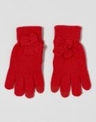 7x Bow Detail Smart Touch Gloves - Red