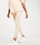 Missguided Maternity Contrast Stitch Legging In Rose - Part Of A Set-neutral