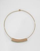 Nylon Bar Collar Necklace - Gold