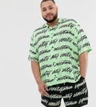 Asos Design X Glaad & Plus Shirt Two-piece In Unity Print-green
