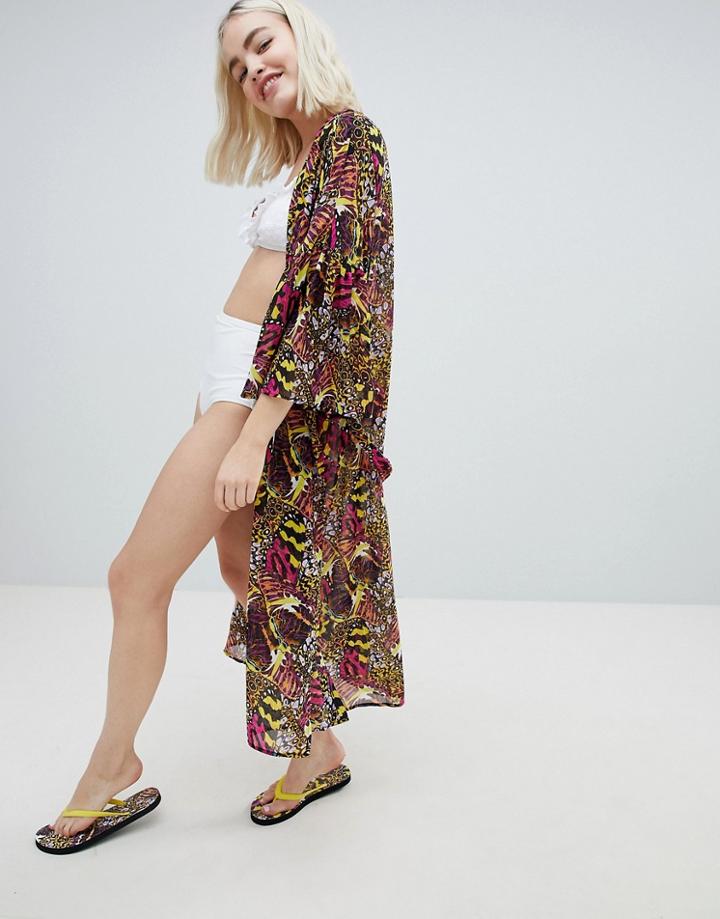 Monki Wide Sleeve Caftan - Multi