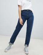 Lee High Rise Mom Jean In Pinstripe-blue