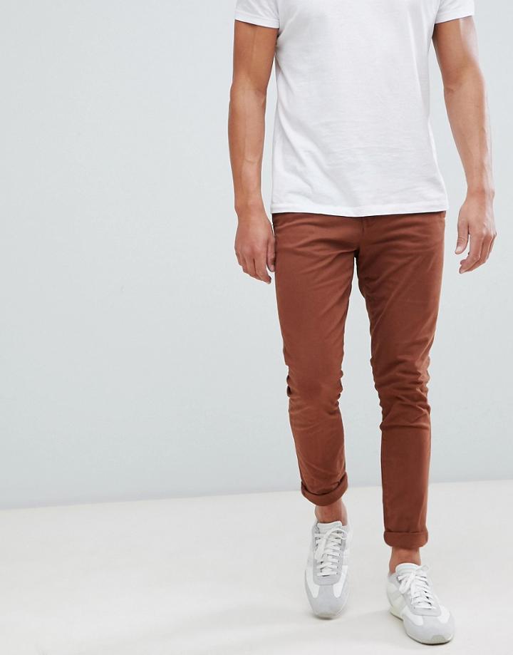 New Look Skinny Chinos In Brown - Brown