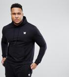 Good For Nothing Plus Hoodie In Black With Chest Logo - Black