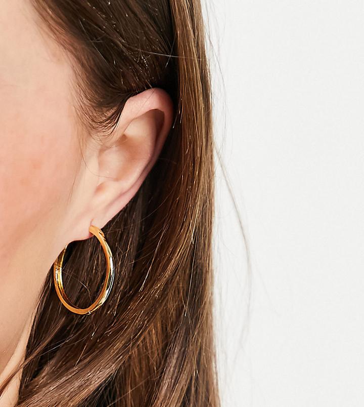 Asos Design 14k Gold Plated 25mm Hinge Hoop Earring
