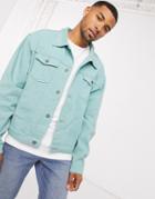 Liquor N Poker Denim Jacket In Sage Green