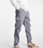 New Look Cord Cargos With Elastic Waist In Blue-blues