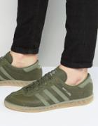 Adidas Originals Hamburg Sneakers In Khaki Bb4993 - Green
