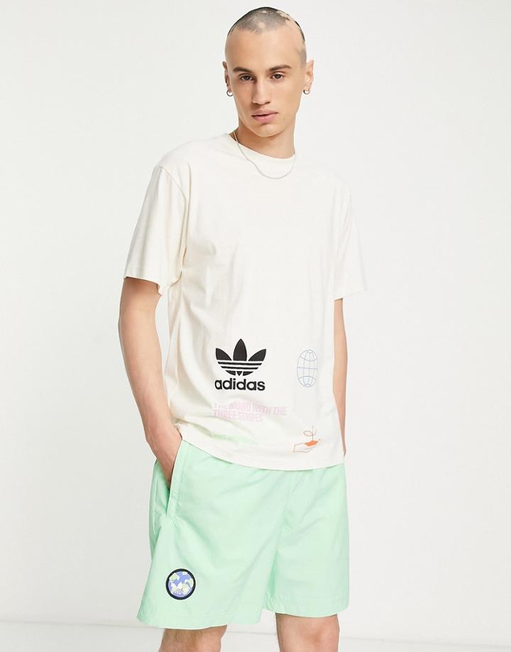 Adidas Originals Graphics Happy Earth Shorts In Beam Green