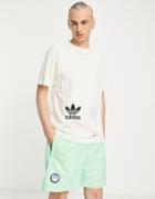 Adidas Originals Graphics Happy Earth Shorts In Beam Green