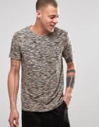 Weekday Hunter Melange Stripe T-shirt In Dark Mole - Brown