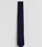Heart & Dagger Printed Tie In Wool Mix - Navy