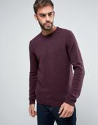 Asos Midweight Cotton Crew Neck Sweater - Red