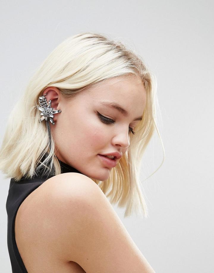 Asos Statement Star Ear Cuff - Silver