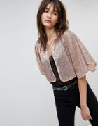 Vero Moda Sequin Bolero Jacket - Pink