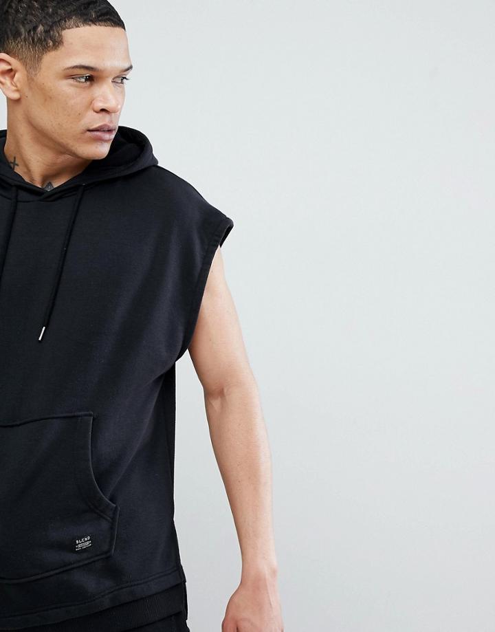 Blend Sleeveless Oversized Hoodie - Black