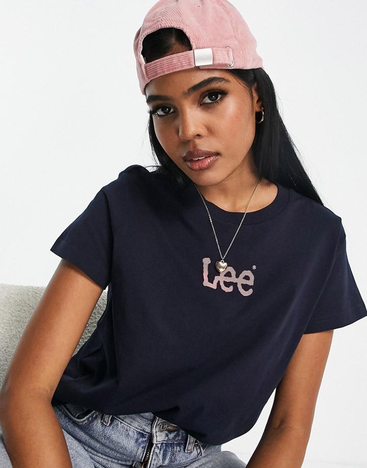Lee Classic Logo T-shirt In Navy