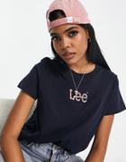Lee Classic Logo T-shirt In Navy