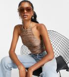 Asos Design Tall Halter Cami In Space Die-multi