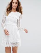 Millie Mackintosh Lace Long Sleeved Dress - White
