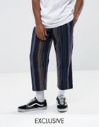 Reclaimed Vintage Inspired Relaxed Pants In Stripe - Blue