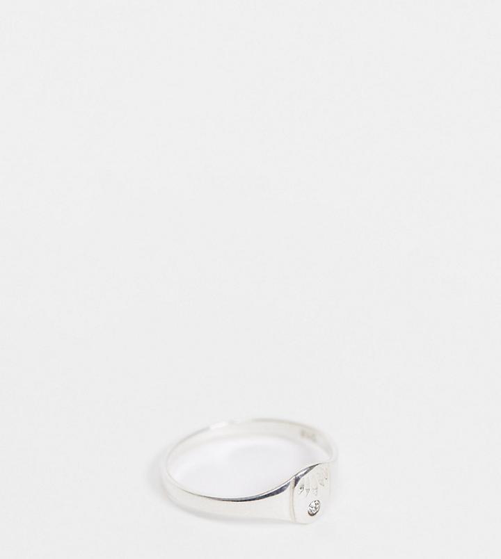 Kingsley Ryan April Birthstone Ring In Sterling Silver With Diamond Crystal
