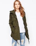 Parka London Longline Parka - Khaki