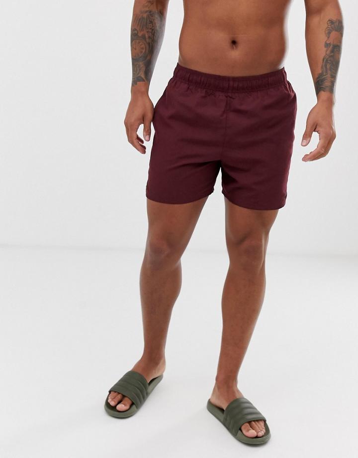 Nike Volley Super Short Swim Short In Burgundy Ness9502-606