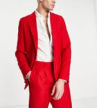 Devils Advocate Tall Loose Fit Wide Lapel Suit Jacket-red