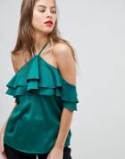 Y.a.s Halter Satin Top - Green