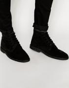 Asos High Desert Boots In Black Suede - Black