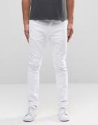 Selected Homme Jeans In Skinny Fit White Denim - White