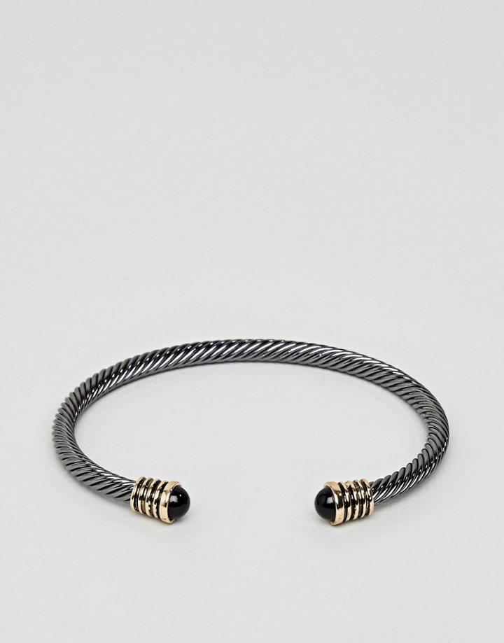 Designb Cuff In Gunmetal & Antique Gold - Silver