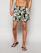 D-struct Hawiian Swim Shorts - Black