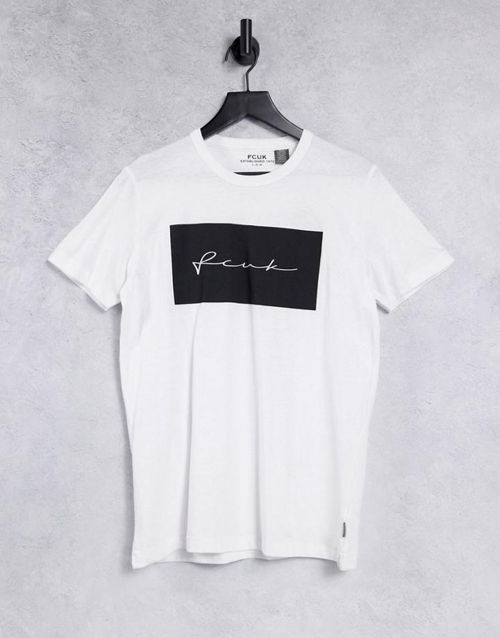 Fcuk Print Block T-shirt In White