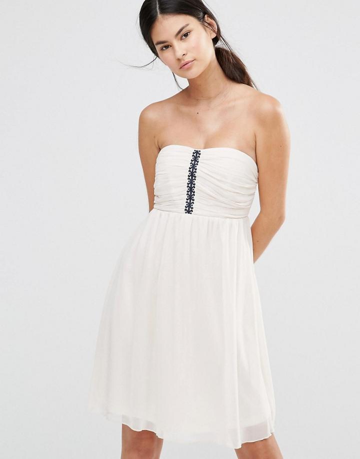 Vila Bandeau Skater Dress - Pink Tint