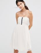 Vila Bandeau Skater Dress - Pink Tint