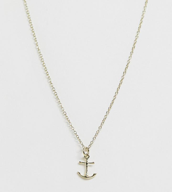 Kingsley Ryan Sterling Silver Gold Plated Anchor Necklace - Gold