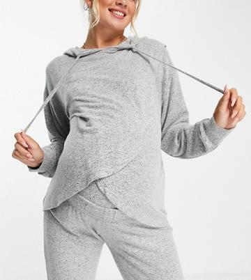 Love & Other Things Tall Gym Seamless Knitted Leggings In Black & Gray