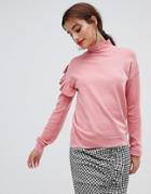 Na-kd - Turtleneck Frill Sweater - Pink