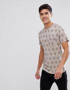 Bellfield Palm Print T-shirt - Stone
