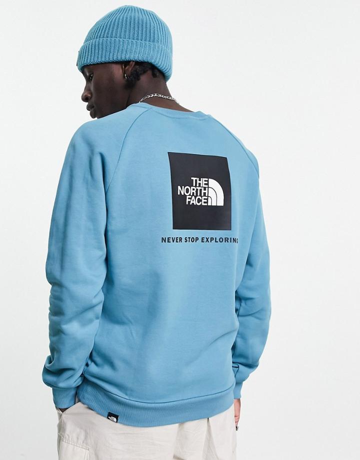 The North Face Raglan Red Box Sweatshirt In Blue