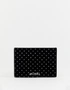 Monki Black Velvet Card Holder With Glitter Dots - Black
