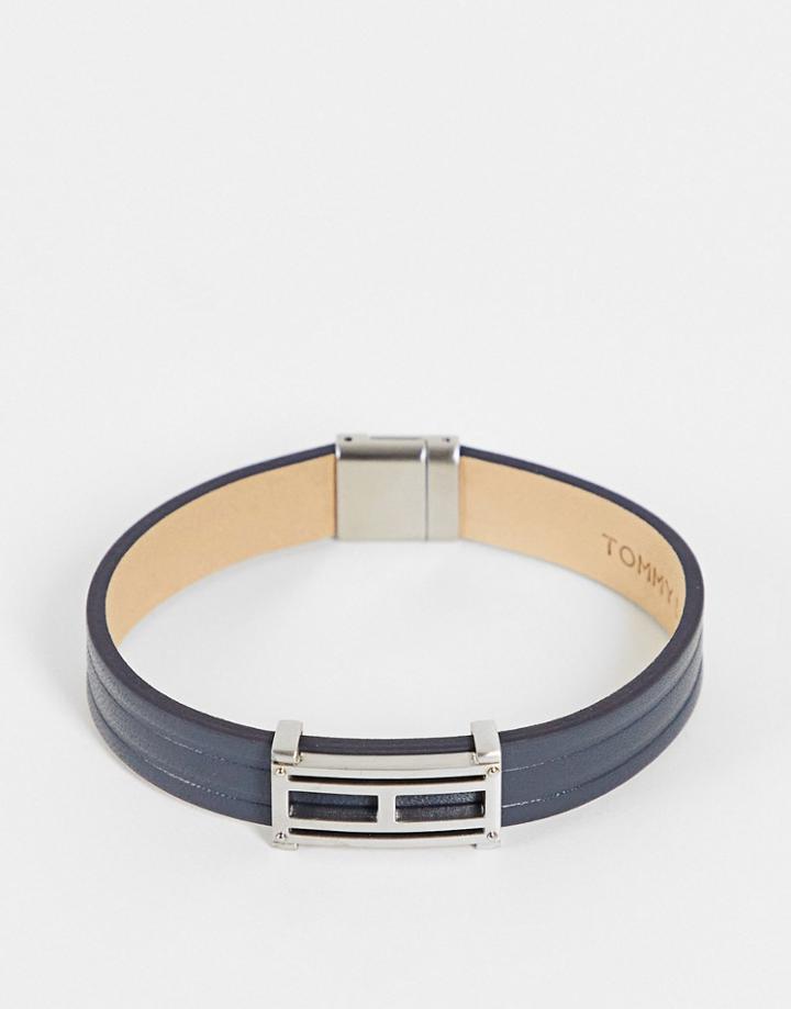 Tommy Hilfiger Leather Bracelet In Gray