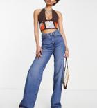 Only Tall Hope High Waisted Wide Leg Jeans In Medium Blue