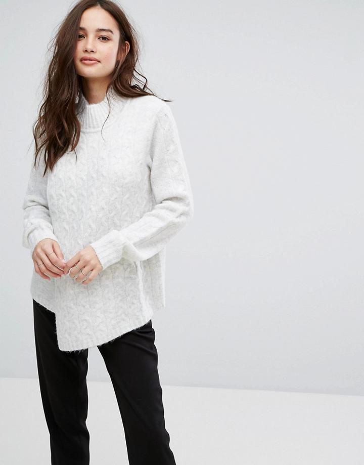 Vila Turtleneck High Neck Sweater - Gray