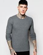 Minimum Sweater With Textured Knit In Gray - 947 Silver Grel Mel