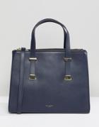 Ted Baker Large Structured Tote Bag With Adjustable Handles - Navy