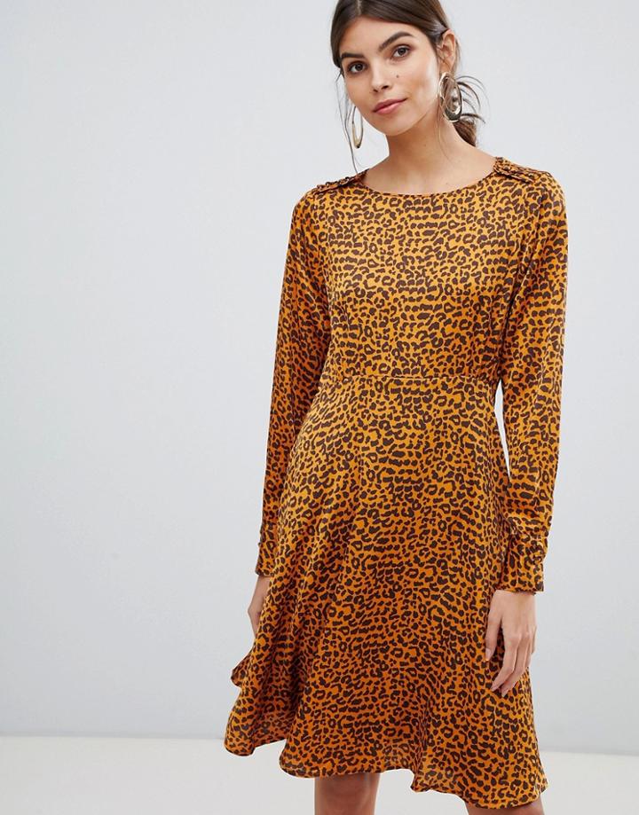 Y.a.s Button Detail Animal Swing Dress - Multi