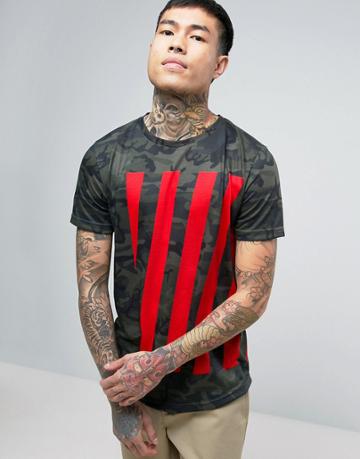 Dfnd Camo Grid Print T-shirt - Green